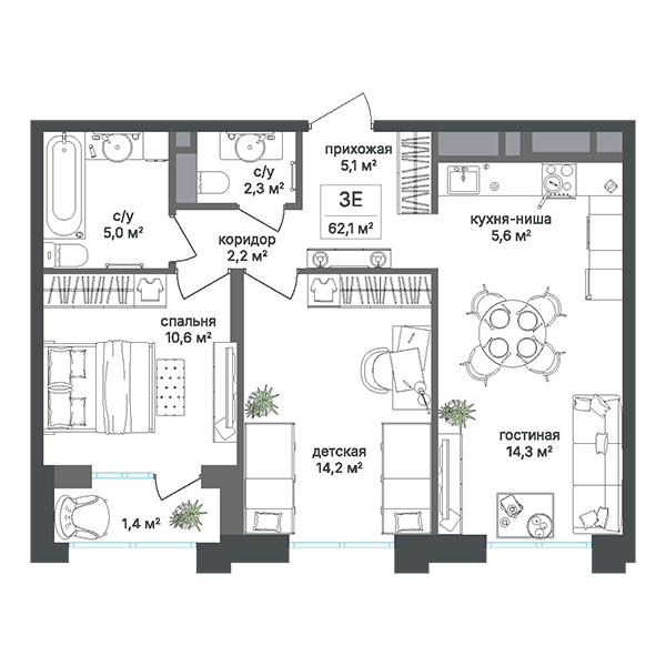 2-комнатные квартиры
