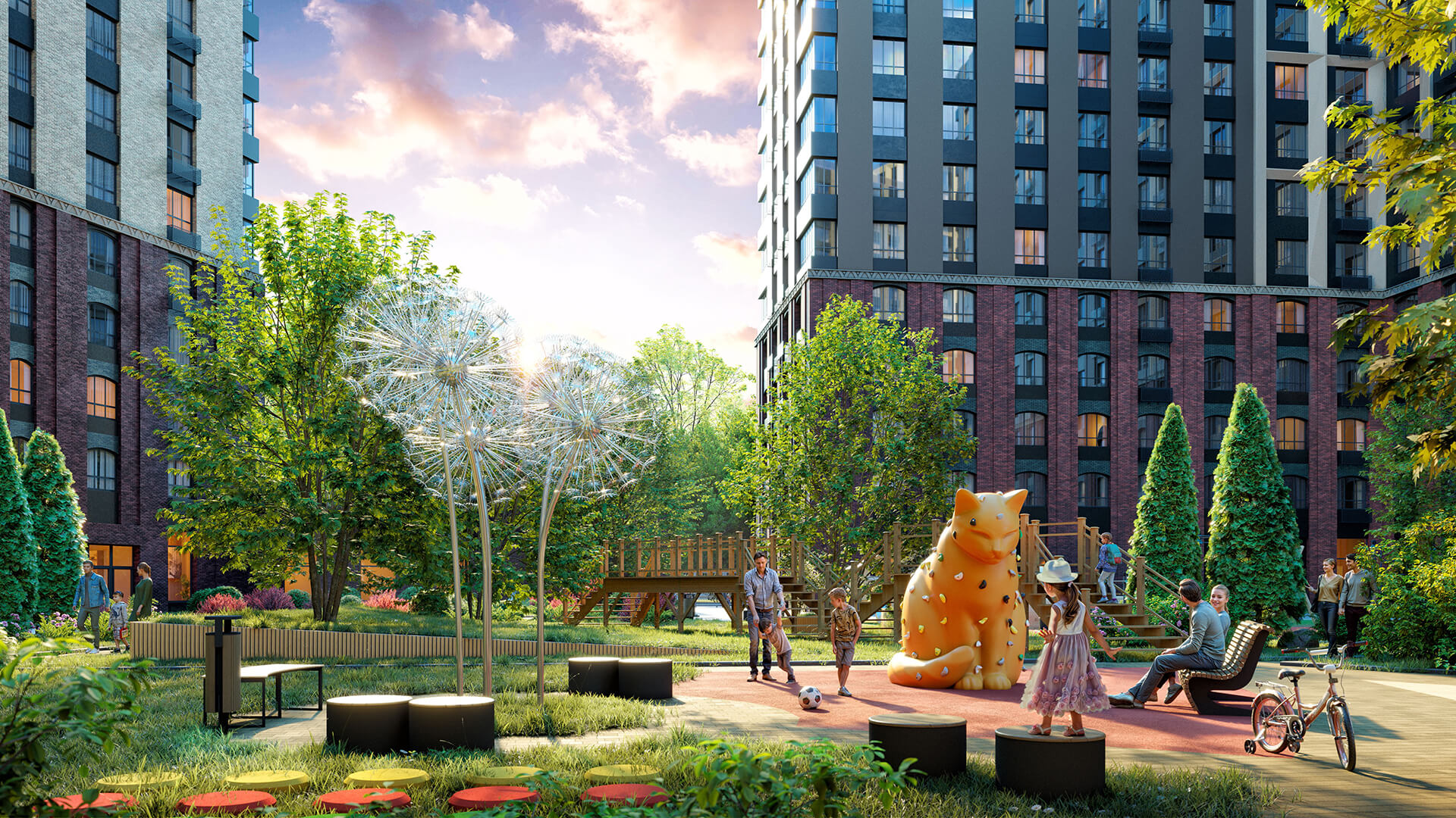 Благоустройство двора от застройщика