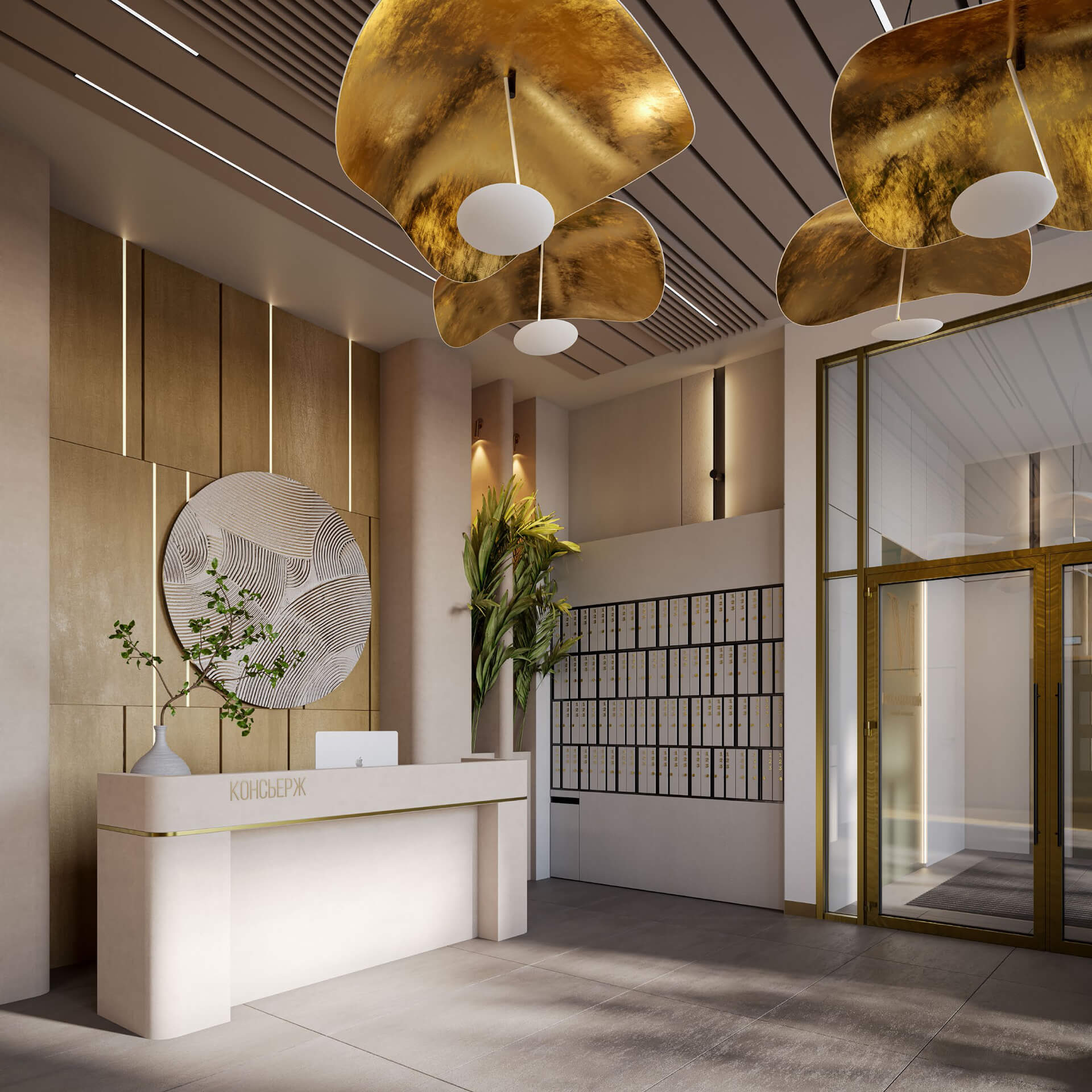Лобби и входная группа жилого комплекса